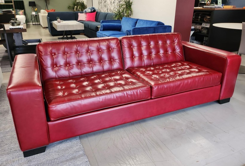 Nuvo Large 4 Seater, Leather Redcurrant | Furl