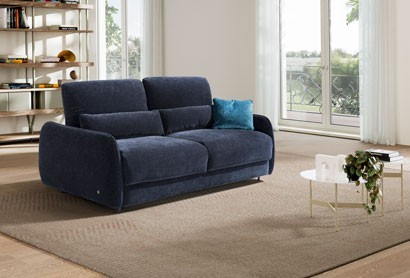 Deep and curvy, this sofa is designed to relax, lean back and enjoy.