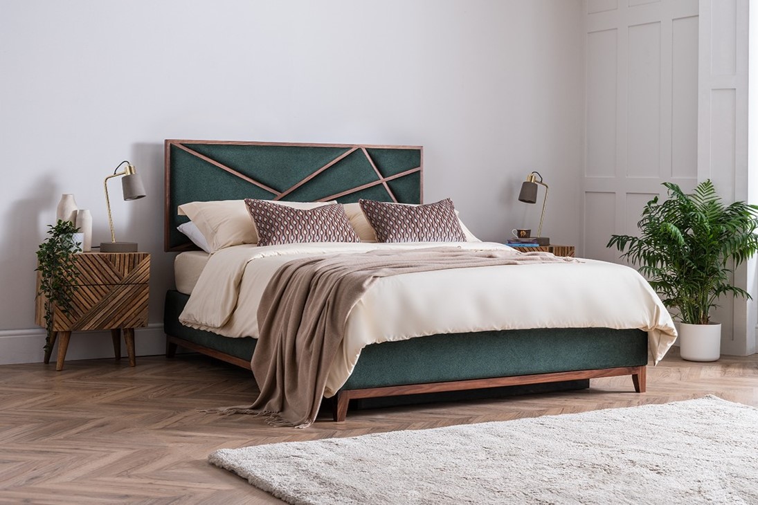 Illusion King Size Storage Bed in Hunter Green