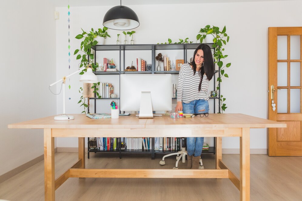 open bookshelves